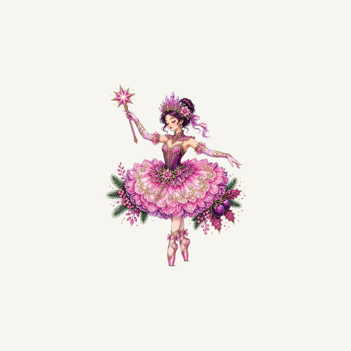 Christmas Ballerina In Pink Personalised Christmas Mug