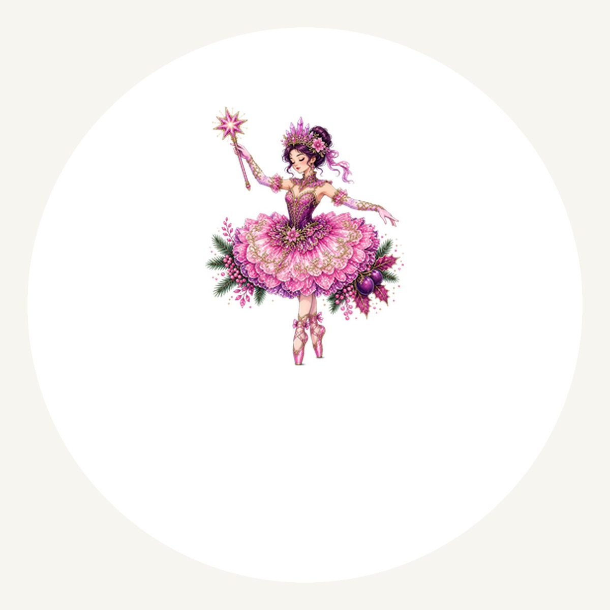 Christmas Ballerina In Pink Personalised Pewter Christmas Ornament