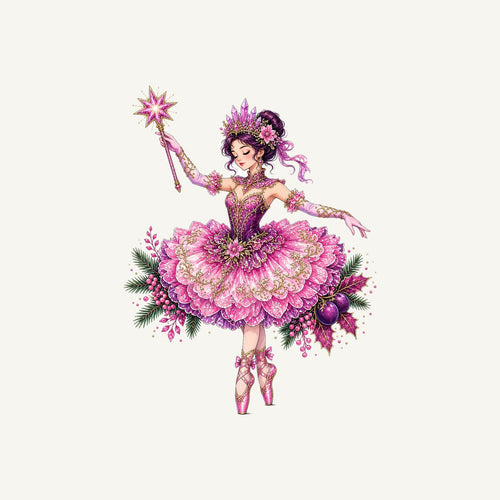 Christmas Ballerina In Pink Personalised Christmas T-Shirt and Hoodie