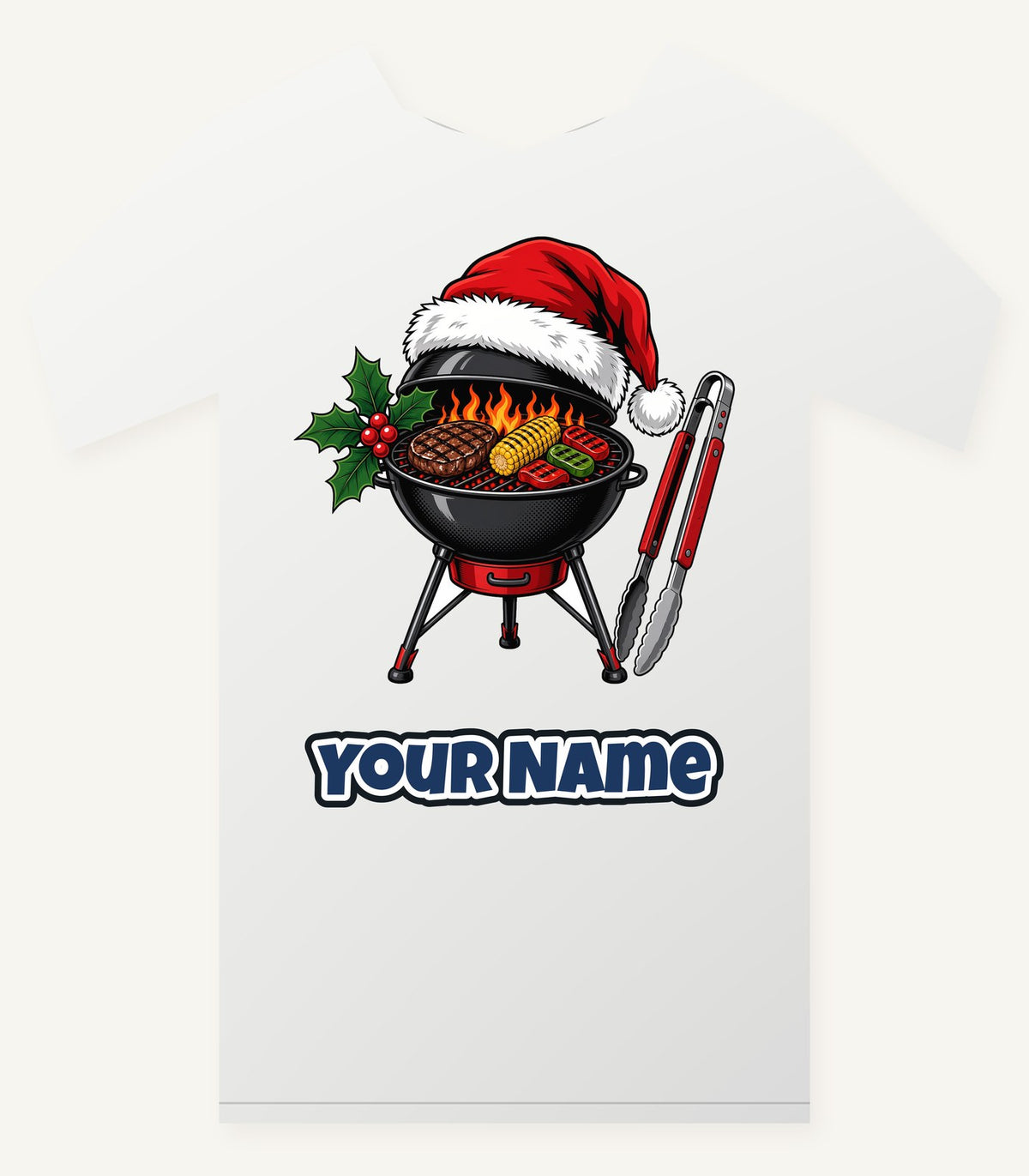 Christmas Barbecue And Tongs Personalised Christmas T-Shirt and Hoodie