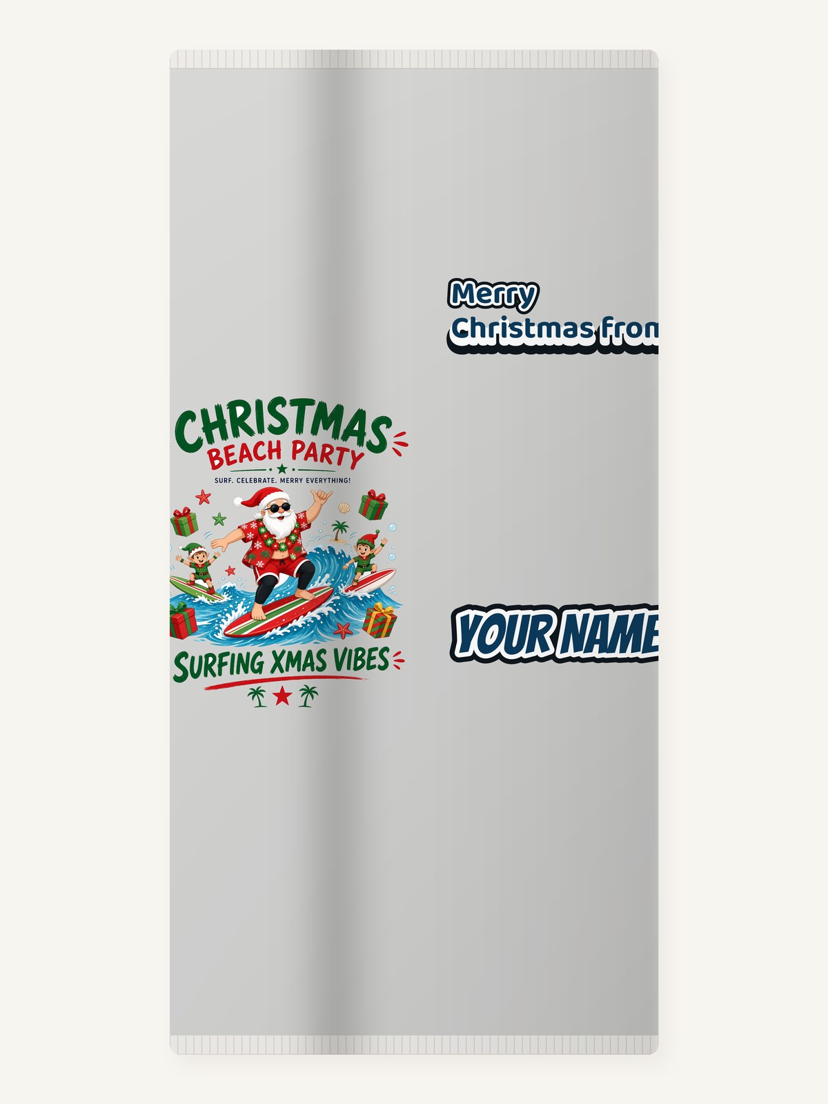 Christmas Beach Party Personalised Beach Towel