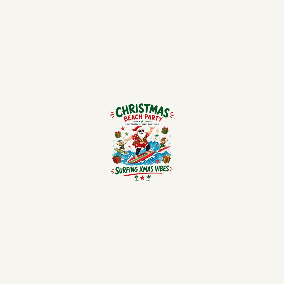 Christmas Beach Party Personalised Beach Towel