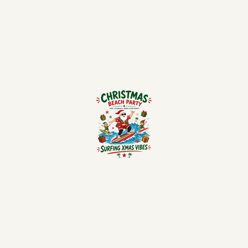 Christmas Beach Party Personalised Beach Towel