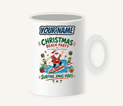 Christmas Beach Party Personalised Christmas Mug
