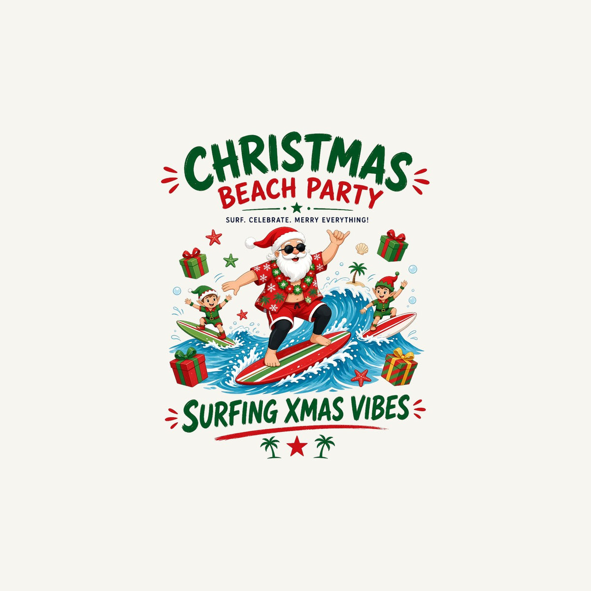 Christmas Beach Party Personalised Christmas Mug