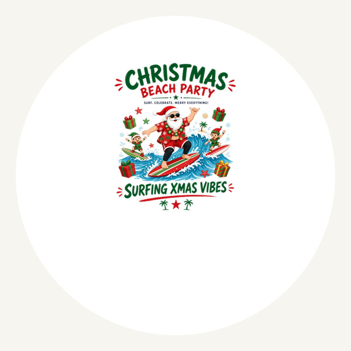 Christmas Beach Party Personalised Pewter Christmas Ornament