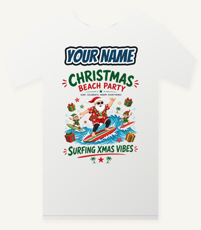 Christmas Beach Party Personalised Christmas T-Shirt and Hoodie