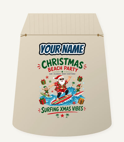 Christmas Beach Party Personalised Santa Sack