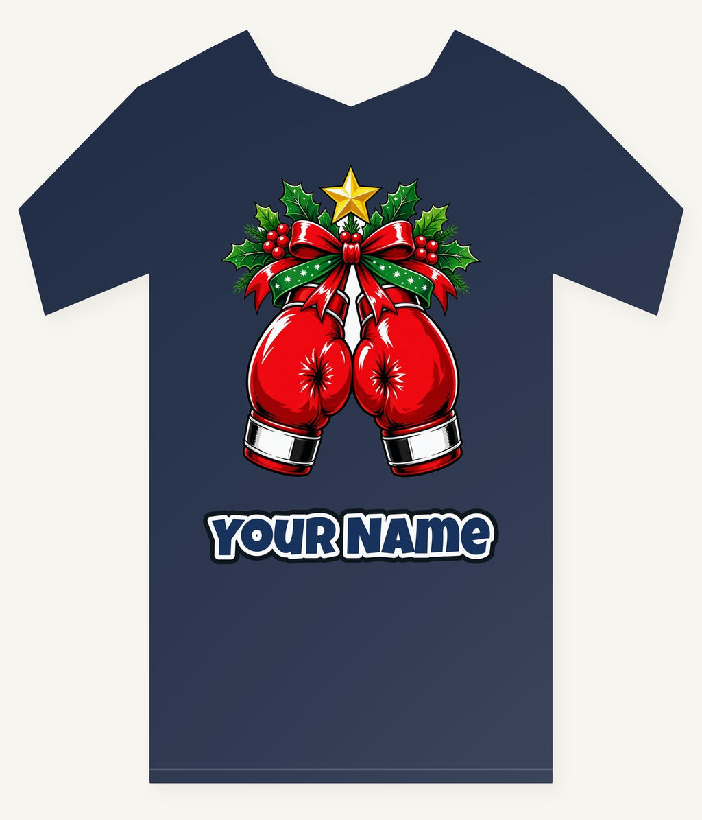 Christmas Boxing Gloves Personalised Kids Tee and Baby Bodysuit