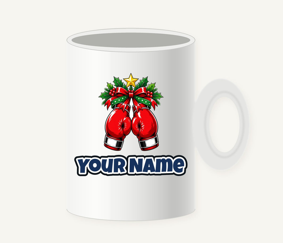 Christmas Boxing Gloves Personalised Christmas Mug