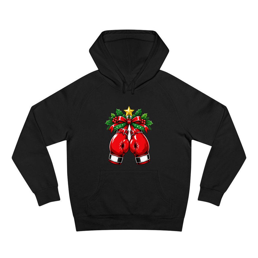 Christmas Boxing Gloves personalised Christmas hoodie in black