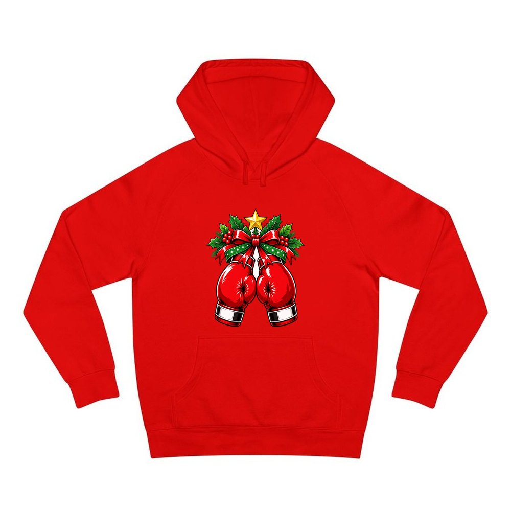 Christmas Boxing Gloves personalised Christmas hoodie in red