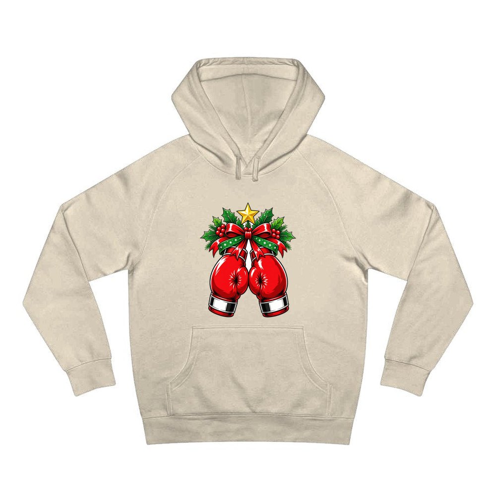 Christmas Boxing Gloves personalised Christmas hoodie in sand