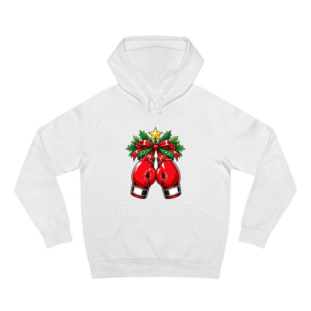 Christmas Boxing Gloves personalised Christmas hoodie in white