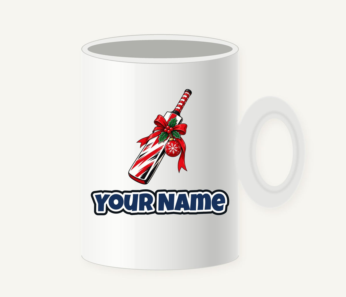 Christmas Cricket Bat Personalised Christmas Mug