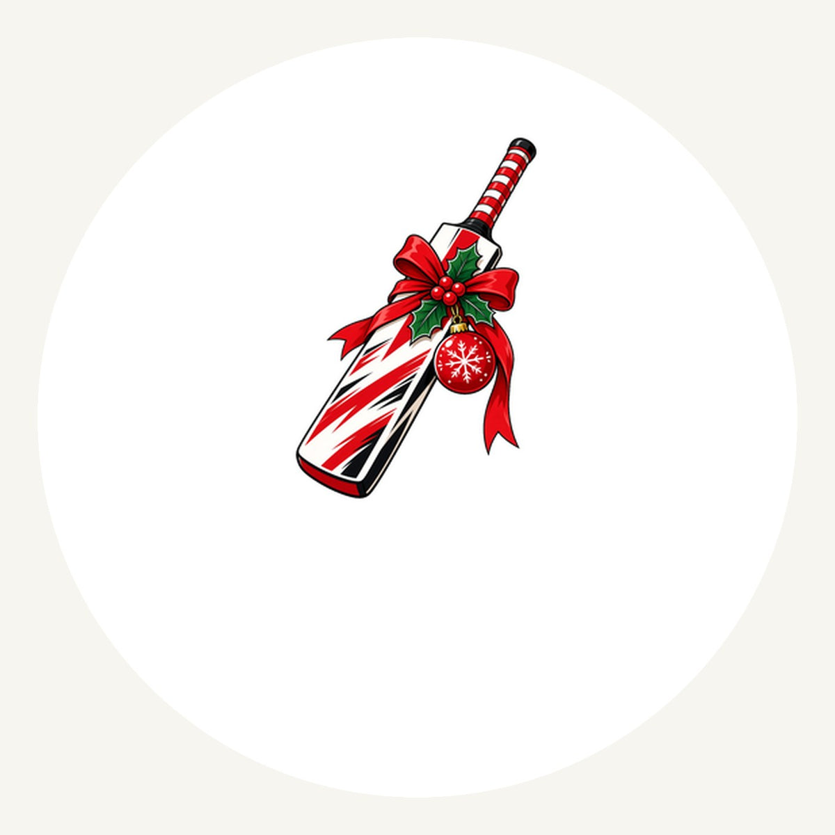 Christmas Cricket Bat Personalised Pewter Christmas Ornament
