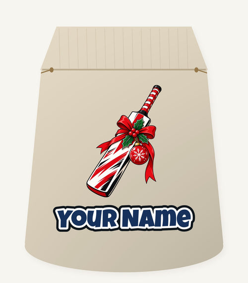 Christmas Cricket Bat Personalised Santa Sack