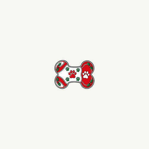 Christmas Dog Bone Paw Prints Personalised Beach Towel