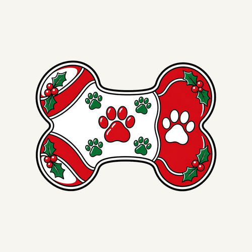 Christmas Dog Bone Paw Prints Personalised Christmas Mug