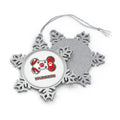 Christmas Dog Bone Paw Prints Personalised Pewter Christmas Ornament