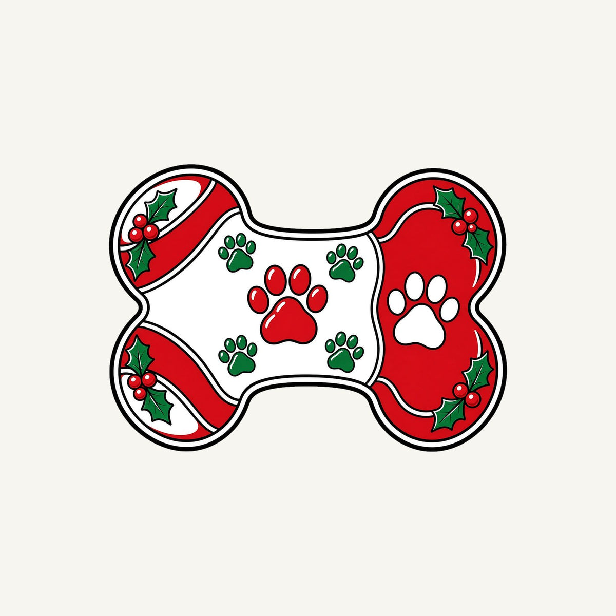 Christmas Dog Bone Paw Prints Personalised Christmas T-Shirt and Hoodie