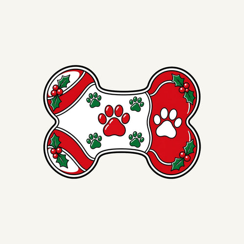 Christmas Dog Bone Paw Prints Personalised Christmas T-Shirt and Hoodie