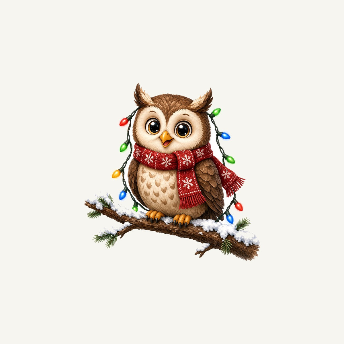 Christmas Fairy Light Owl Personalised Christmas Mug