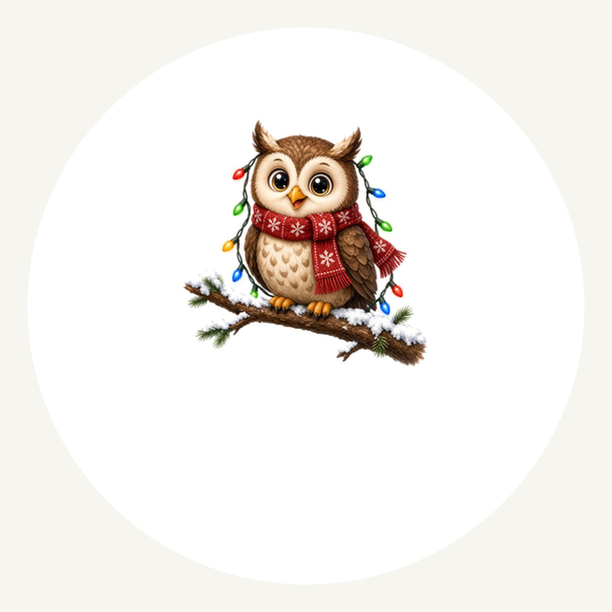 Christmas Fairy Light Owl Personalised Pewter Christmas Ornament