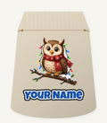 Christmas Fairy Light Owl Personalised Santa Sack