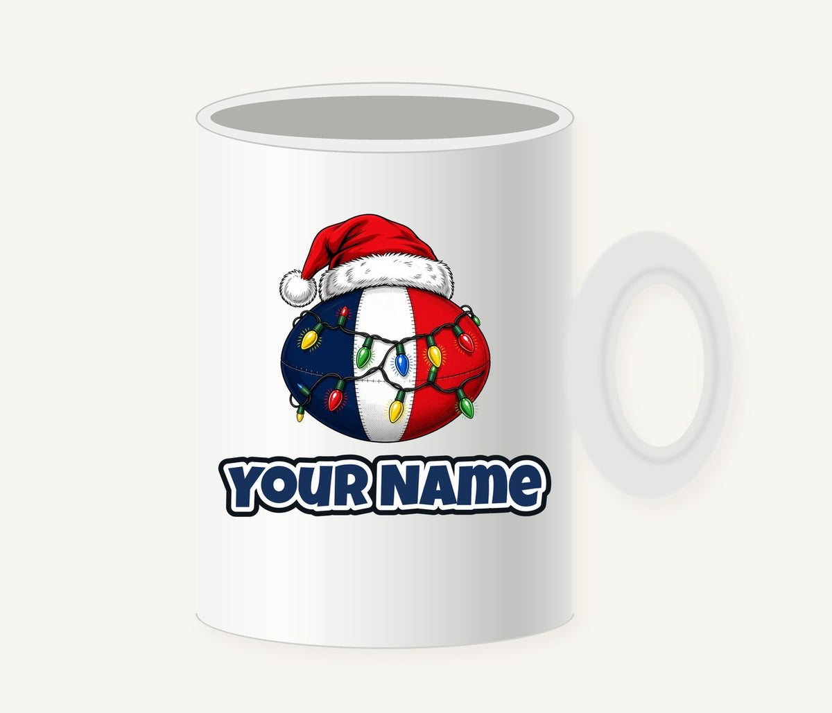Christmas Footy Ball Personalised Christmas Mug