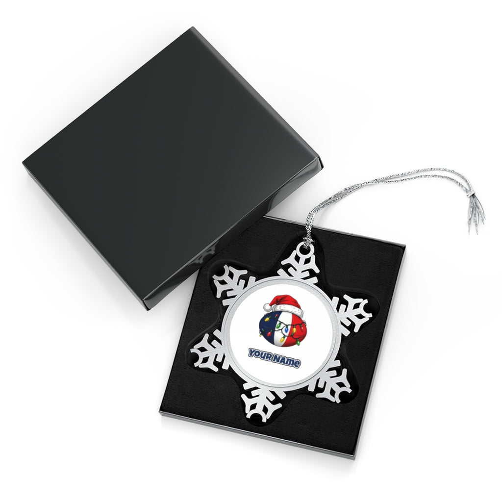 Christmas Footy Ball Personalised Pewter Christmas Ornament
