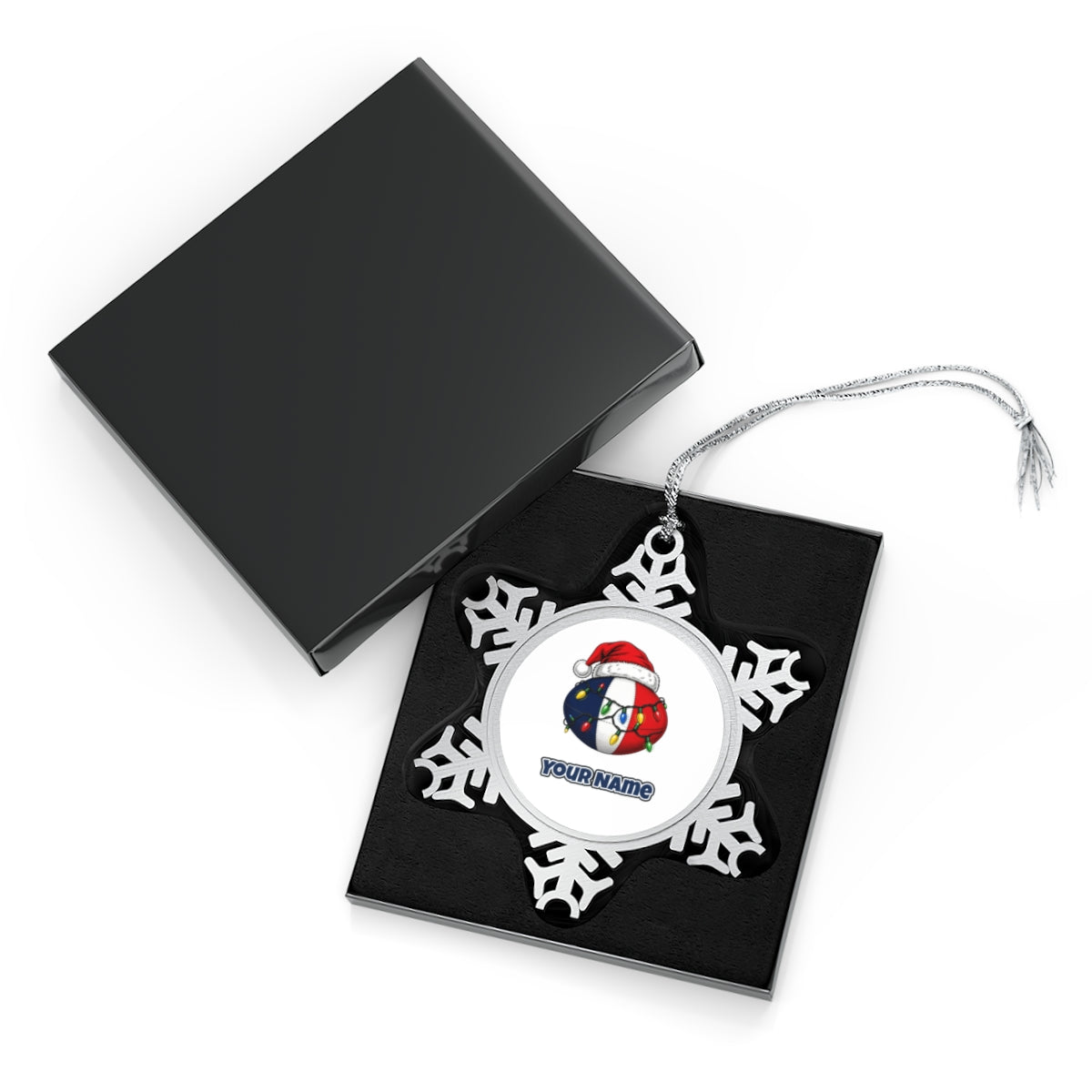 Christmas Footy Ball Personalised Pewter Christmas Ornament