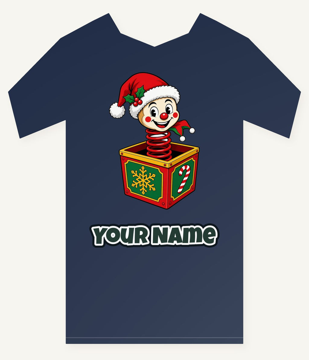Christmas Jack In The Box Personalised Kids Tee and Baby Bodysuit