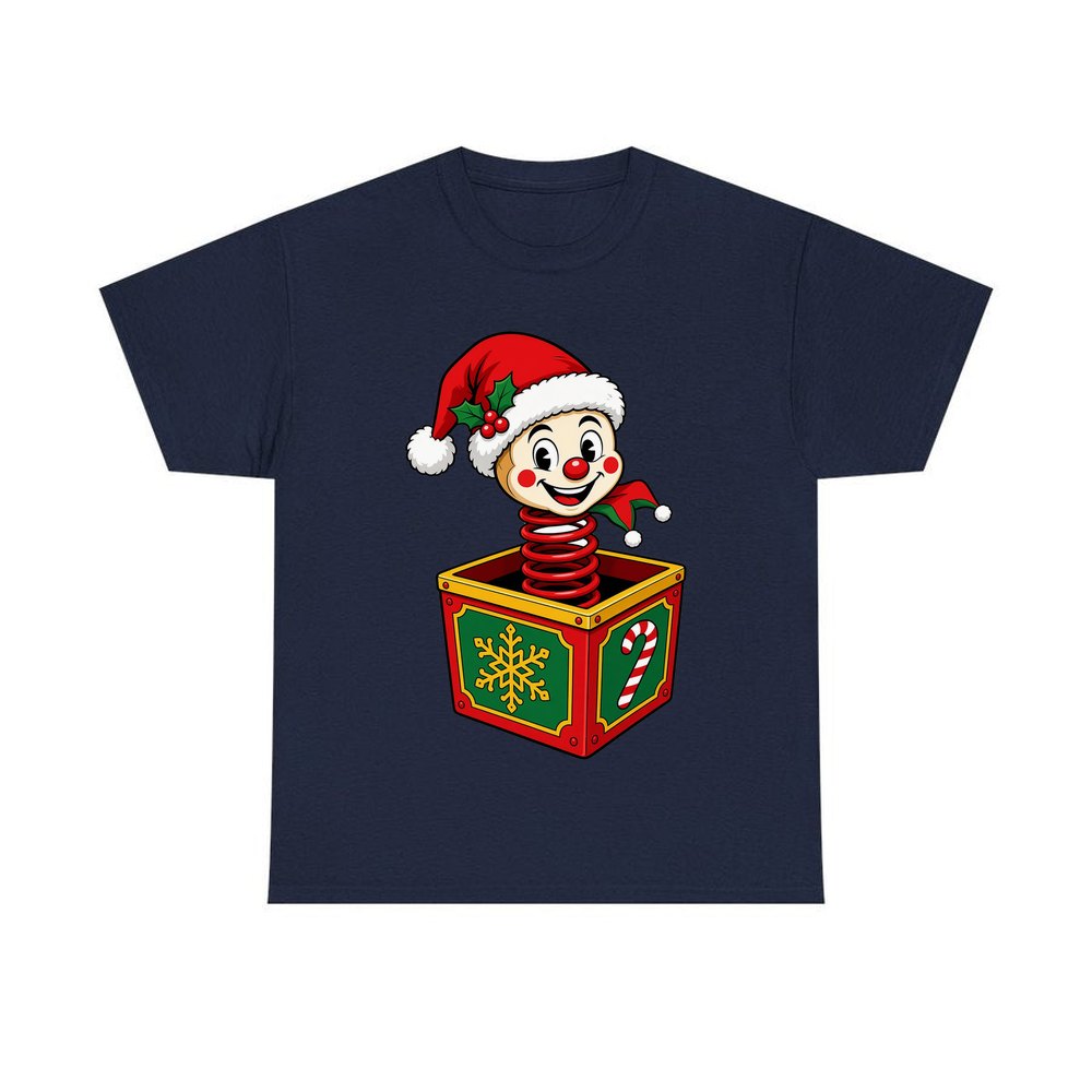 Christmas Jack In The Box personalised Christmas T-shirt in navy