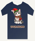 Christmas Kitten In Scarf Personalised Kids and Baby Christmas Tee
