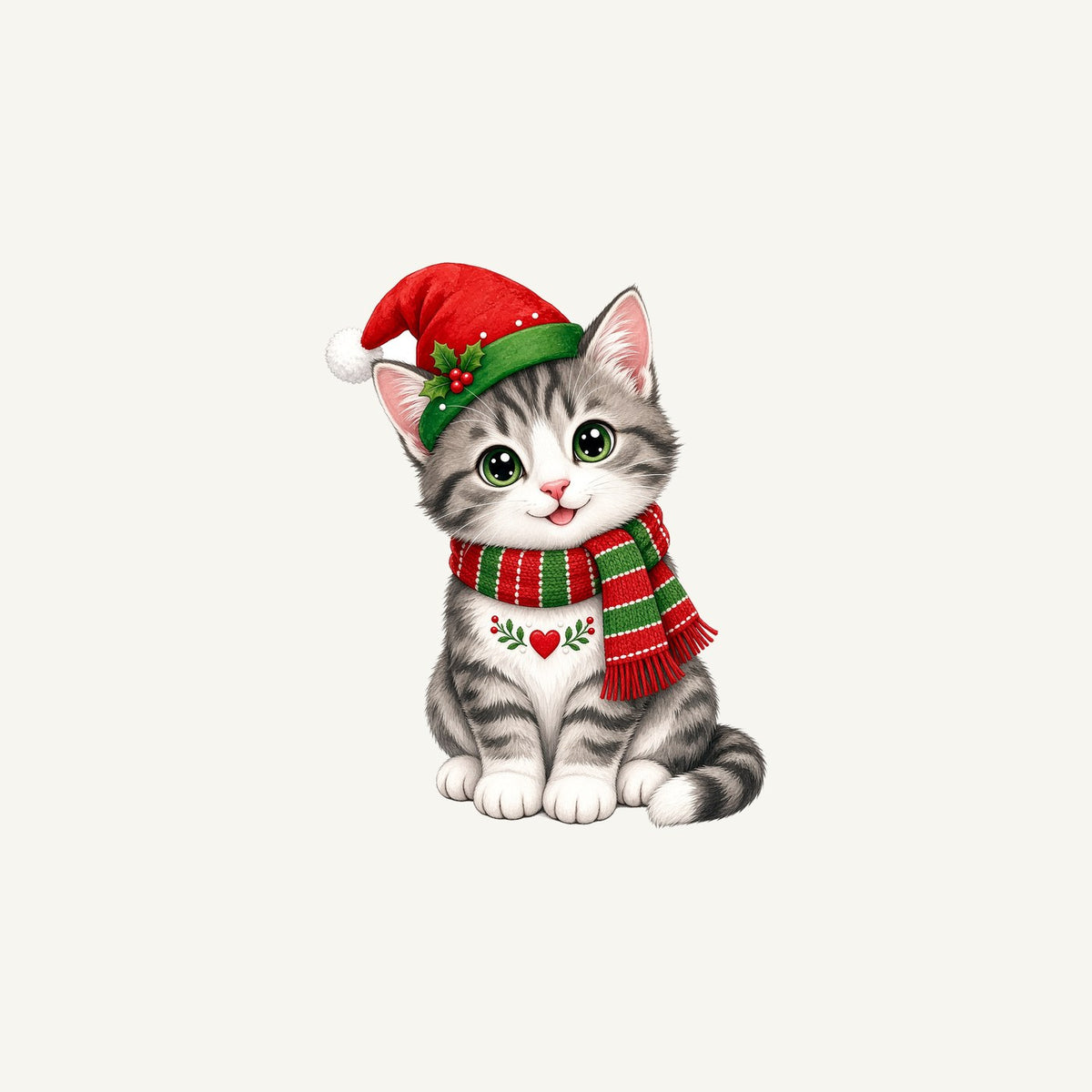Christmas Kitten In Scarf Personalised Christmas Mug