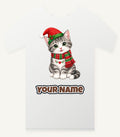Christmas Kitten In Scarf Personalised Christmas T-Shirt and Hoodie