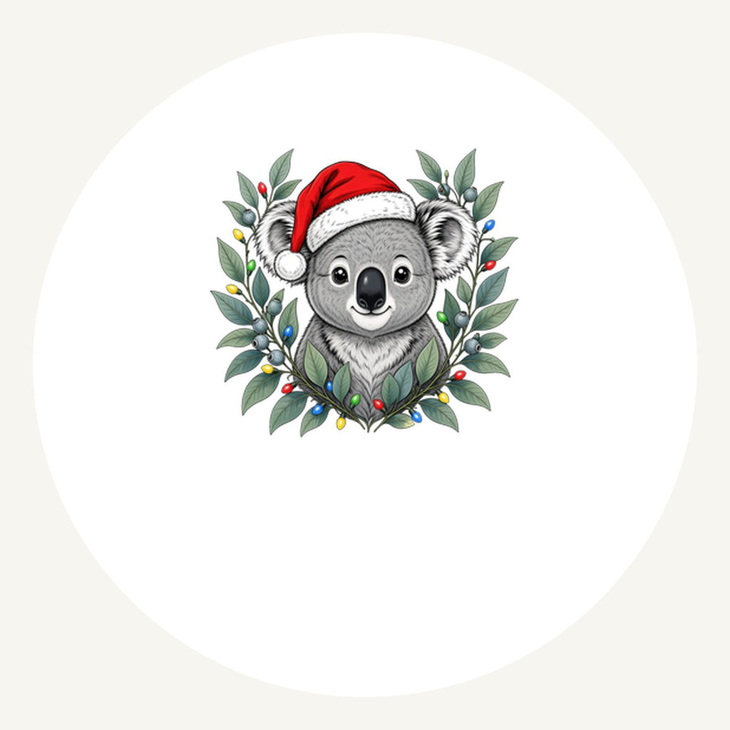Christmas Koala With Gum Leaves Personalised Pewter Christmas Ornament