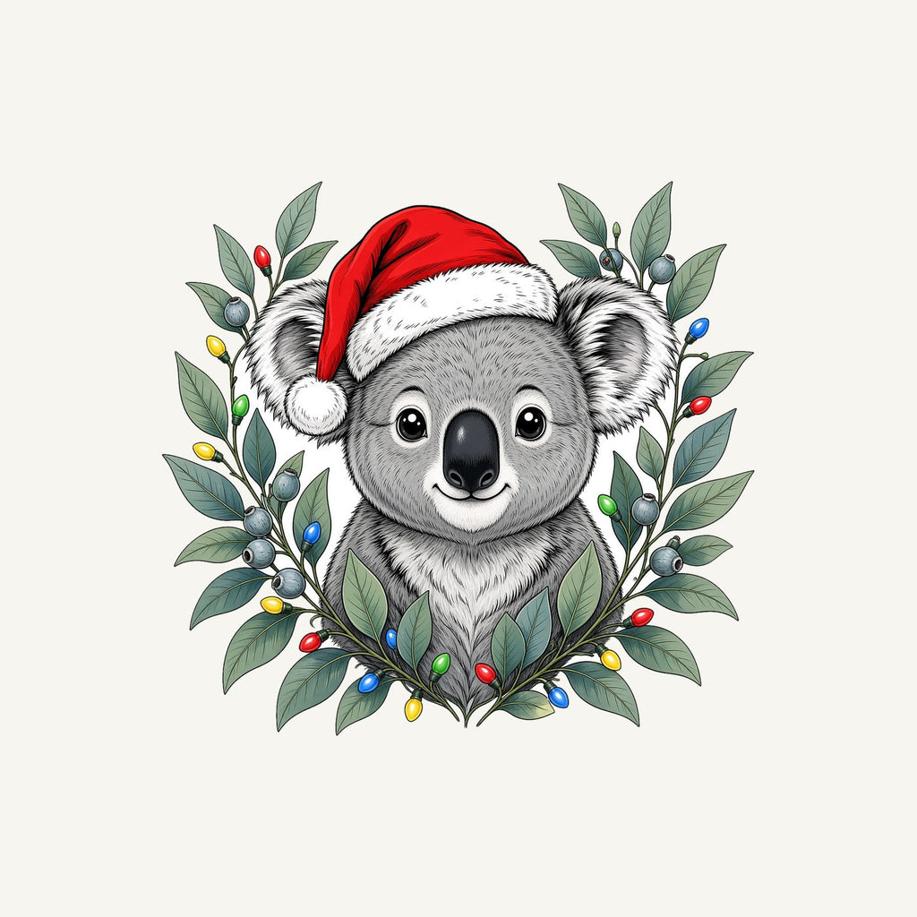 Christmas Koala With Gum Leaves Personalised Christmas T-Shirt and Hoodie