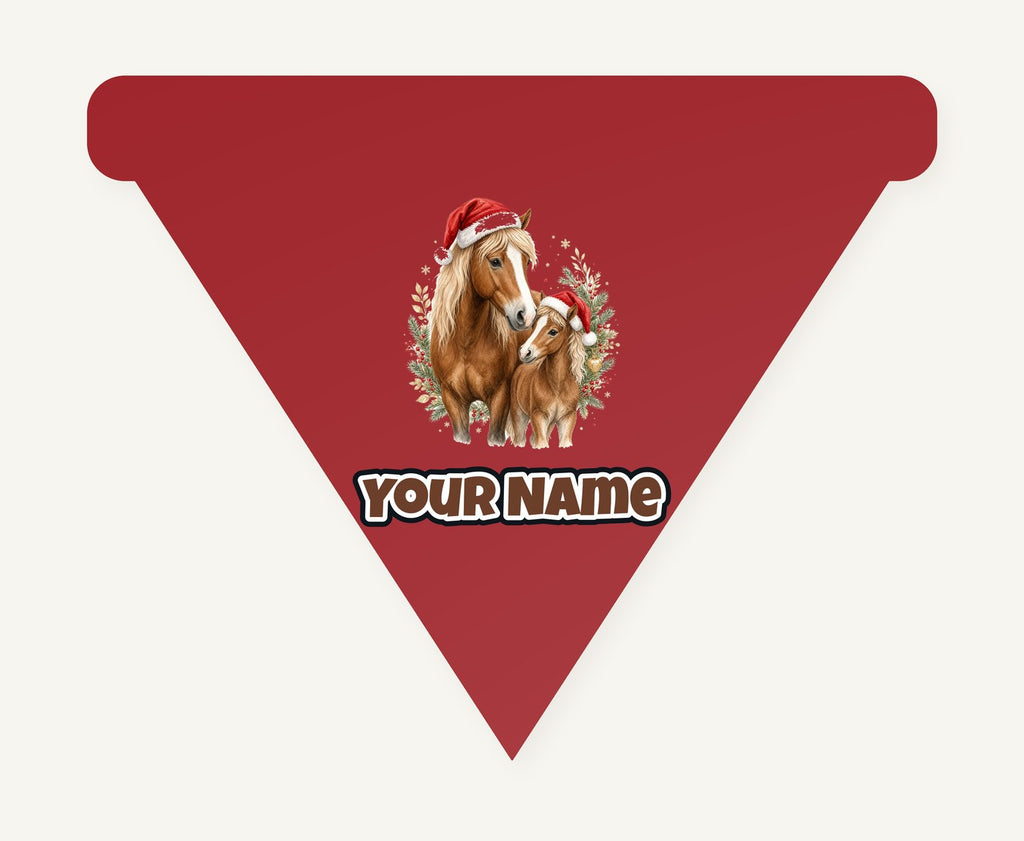 Christmas Mare And Foal Personalised Christmas Dog Bandana