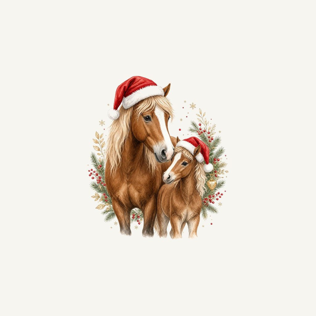 Christmas Mare And Foal Personalised Christmas Mug