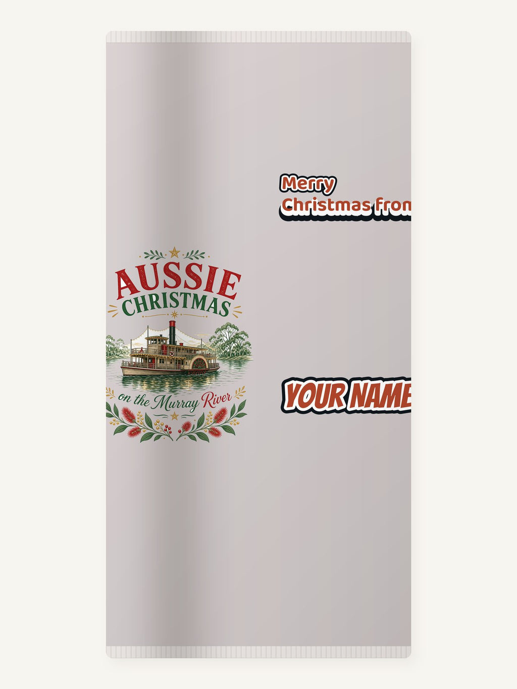 Christmas On The Murray Personalised Beach Towel