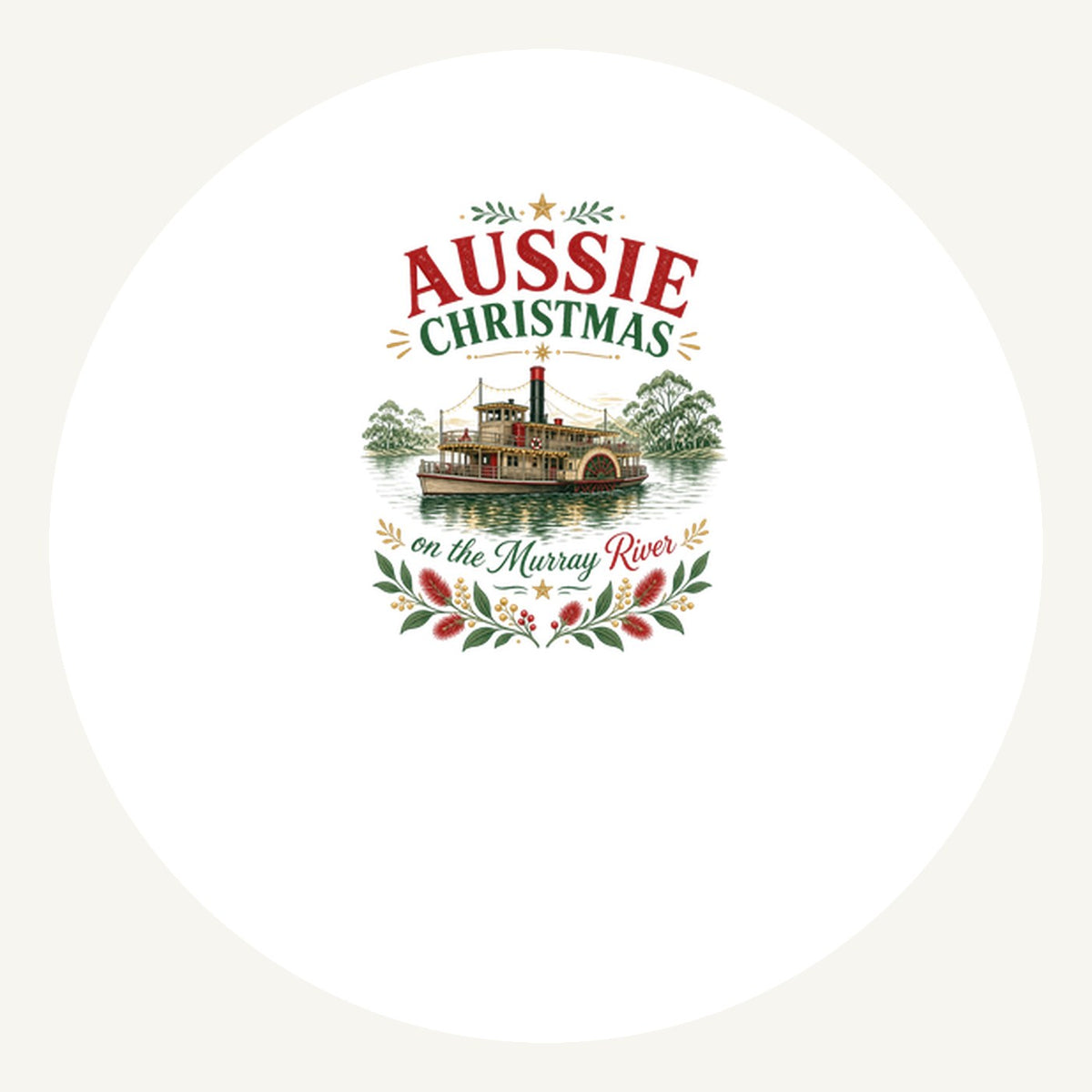 Christmas On The Murray Personalised Pewter Christmas Ornament