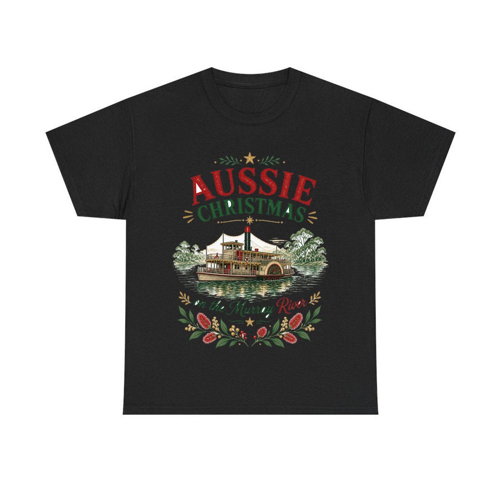 Christmas On The Murray personalised Christmas T-shirt in black