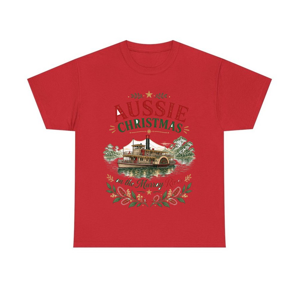 Christmas On The Murray personalised Christmas T-shirt in red