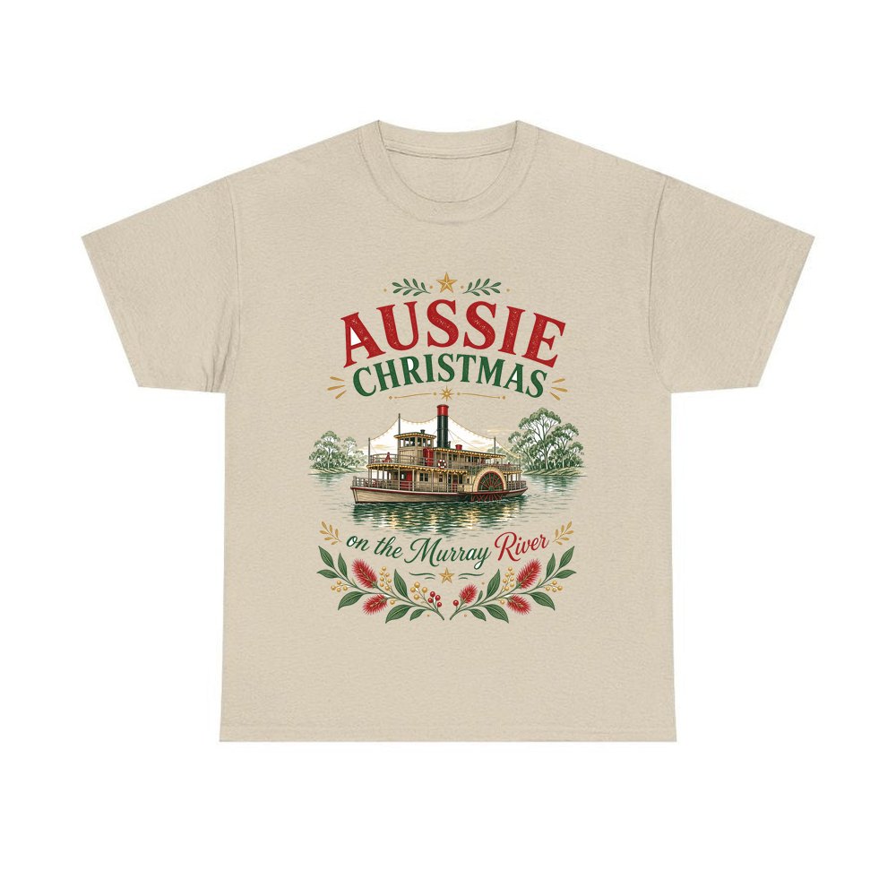 Christmas On The Murray personalised Christmas T-shirt in sand
