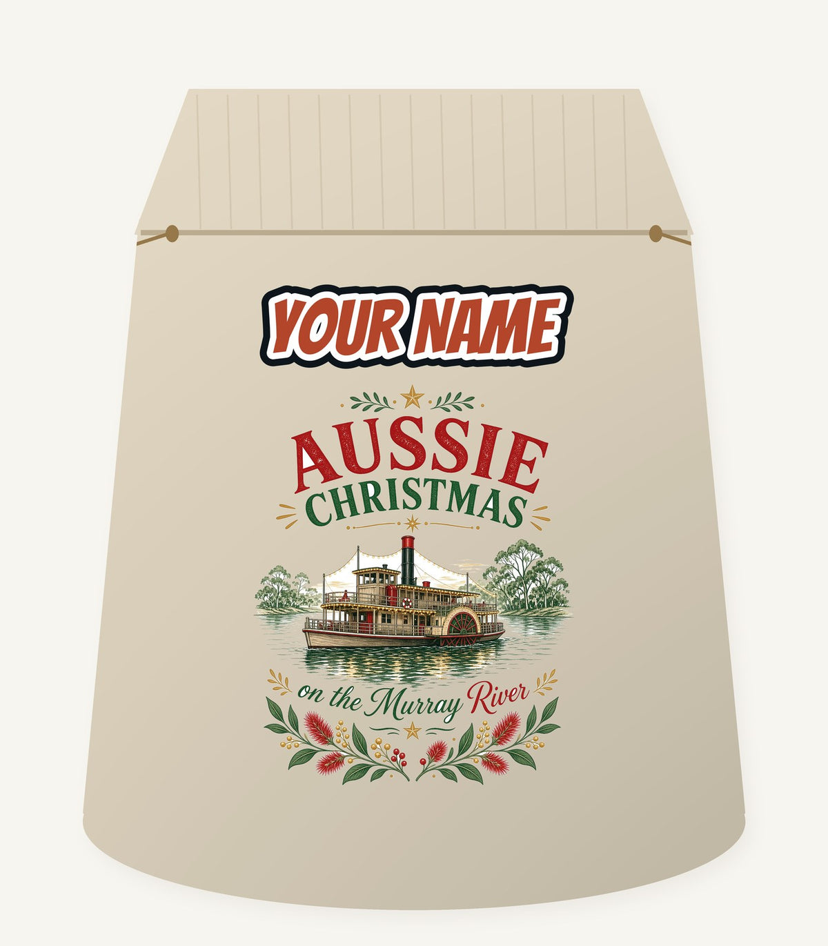Christmas On The Murray Personalised Santa Sack