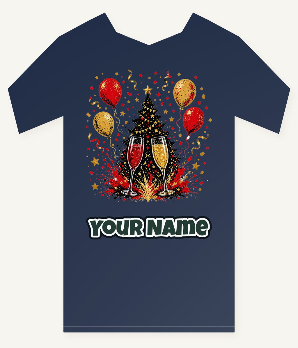 Christmas Party Celebration Personalised Kids Tee and Baby Bodysuit