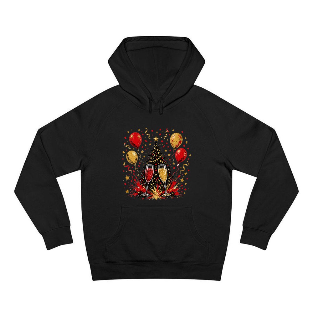 Christmas Party Celebration personalised Christmas hoodie in black