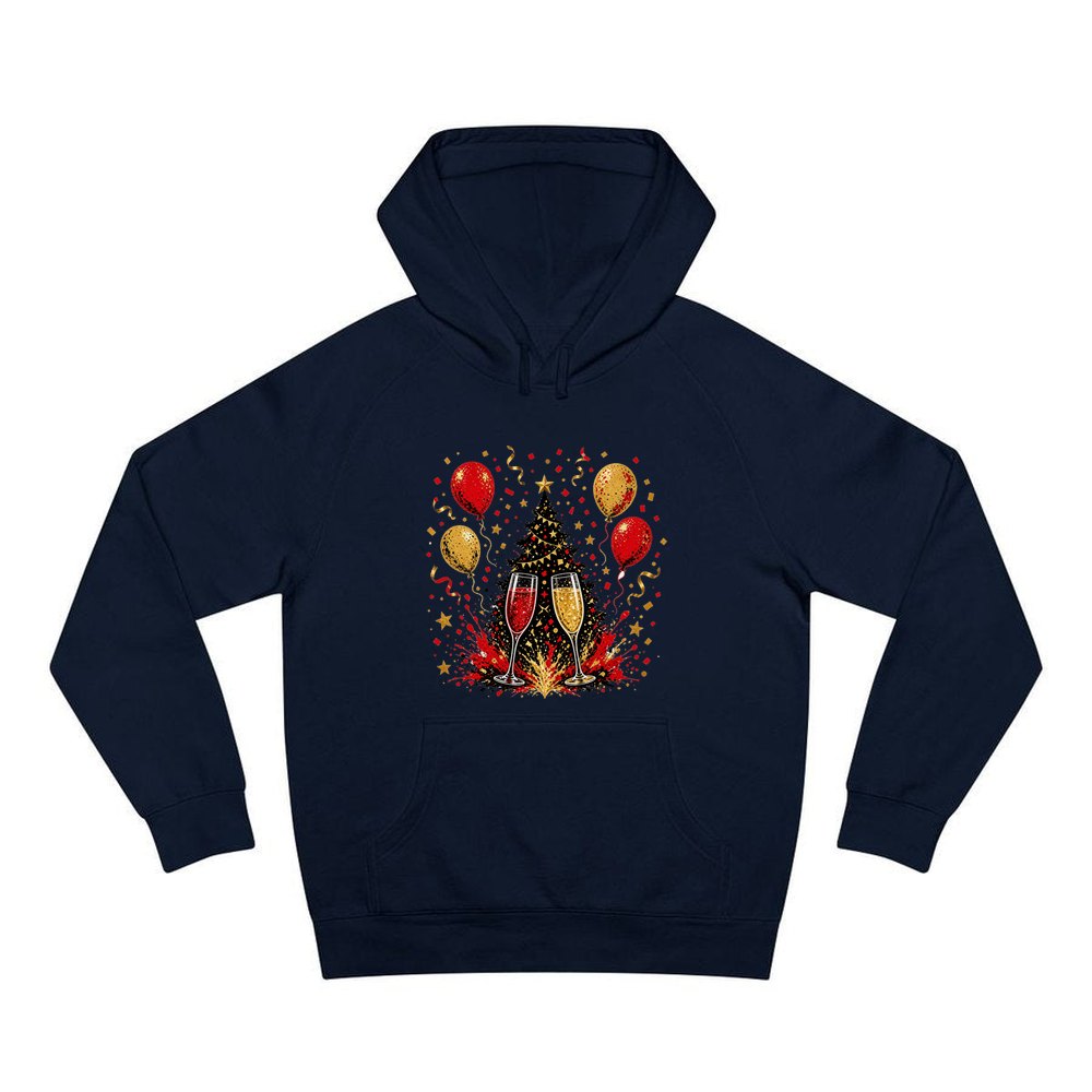 Christmas Party Celebration personalised Christmas hoodie in navy
